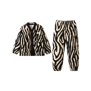 Fadaiqi Pajama Set Women's Black Zebra Print