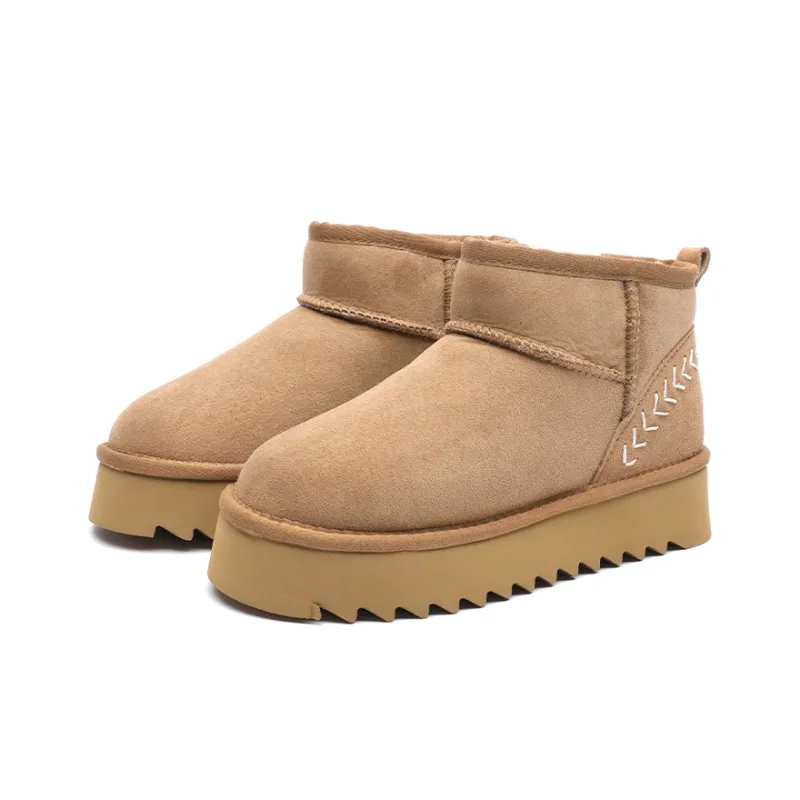 ABIDJAN Warm Winter Series Warm Wear-Resistant Height Increasing Slip-Resistant Ankle-Length Snow Boots Women's-2