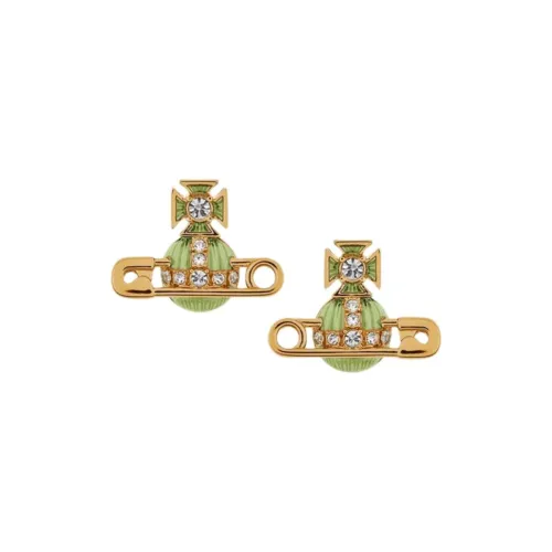Vivienne Westwood Brass, Crystal Earrings Women's Green