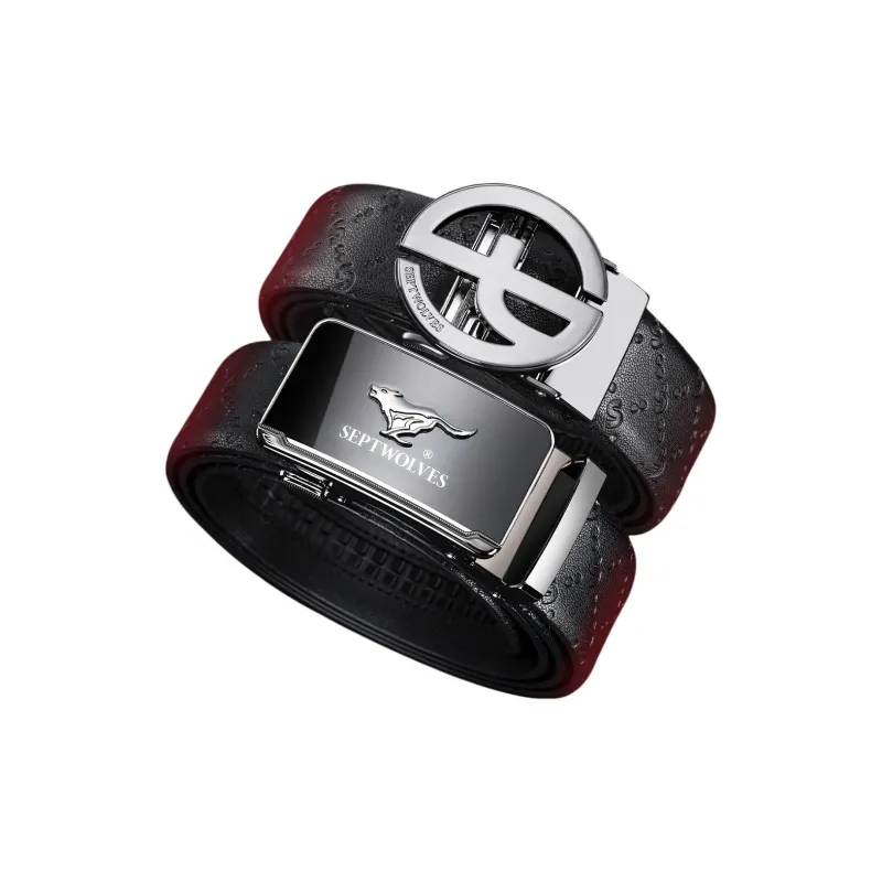 SEPTWOLVES Split Cow Leather Leather Belts Men's Width 3.5CM-1