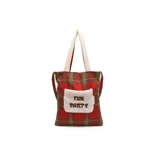SUN ERATH&U Plush ALM tote Bag Shopping Bag Shoulder Bags Small Size Women's Red/Yellow