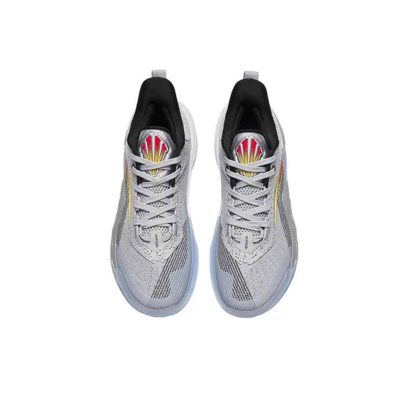 Anta Irving Series Slip-Resistant Cushioning Support Low-Top Basketball Shoes Men's Gray Black Red-3