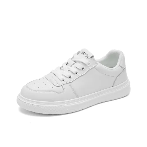HARSON Warm Slip Resistant Low Top Skateboard Shoes Women's White