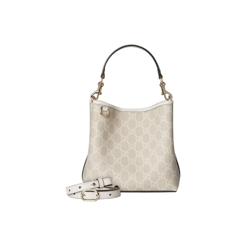 GUCCI Coated Canvas Bucket Bags One Shoulder Handbags Mini Women's Beige & White-2