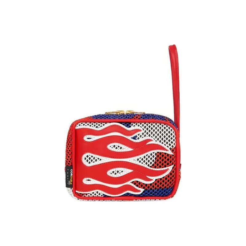 Supreme Mesh Bonded Leather Clutches Wallets Regular Unisex-3