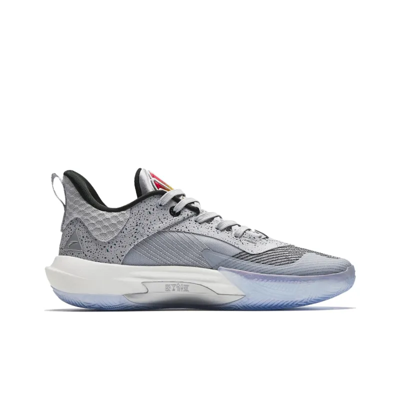 Anta Irving Series Slip-Resistant Cushioning Support Low-Top Basketball Shoes Men's Gray Black Red-1