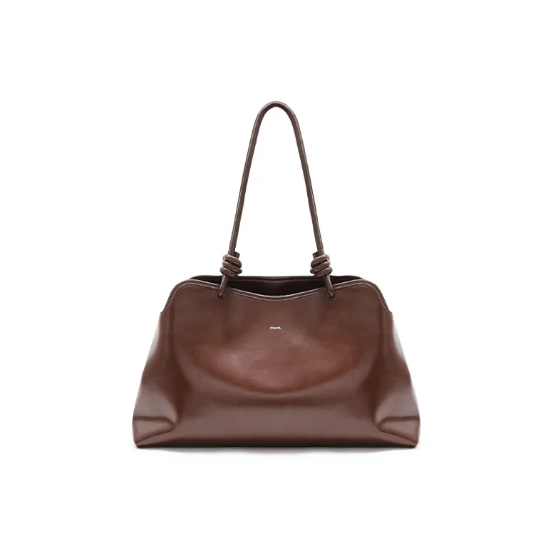 MUVA Polyester Shoulder Tote Bag Large Size Women's Twilight Black/Mocha-3