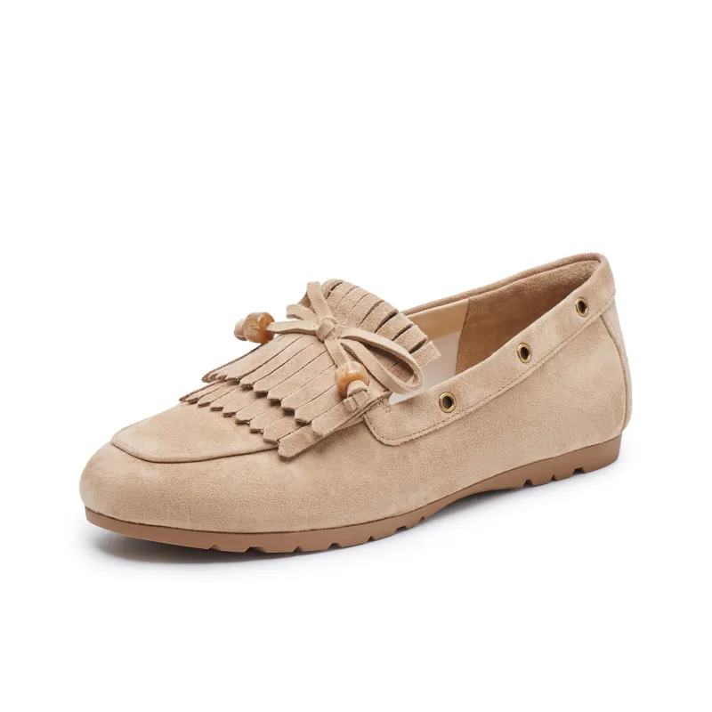 Joypeace Serpent Auspicious Collection Lazy Holiday Loafers Women's Apricot-6