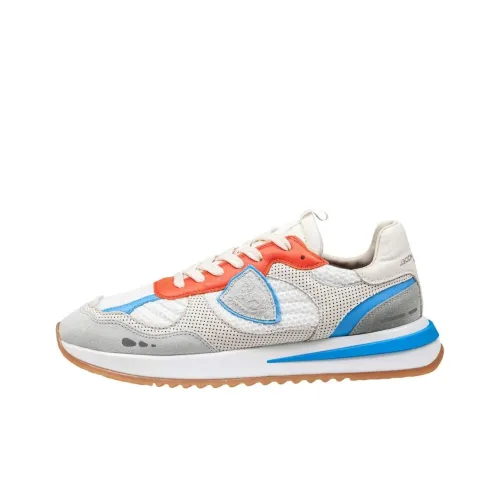 PHILIPPE MODEL Low Top Casual Shoes Men's Gray Blue Orange