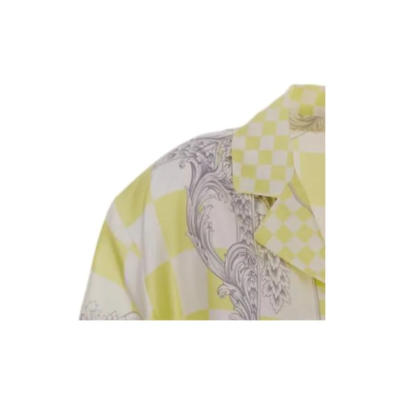 VERSACE Informal Shirt 'Pale Yellow/White/Silver'-3