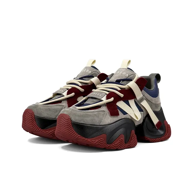 ZSBELLA Anti Slip And Wear Resistant Height Increasing Low Top Chunky Sneakers Women's-2
