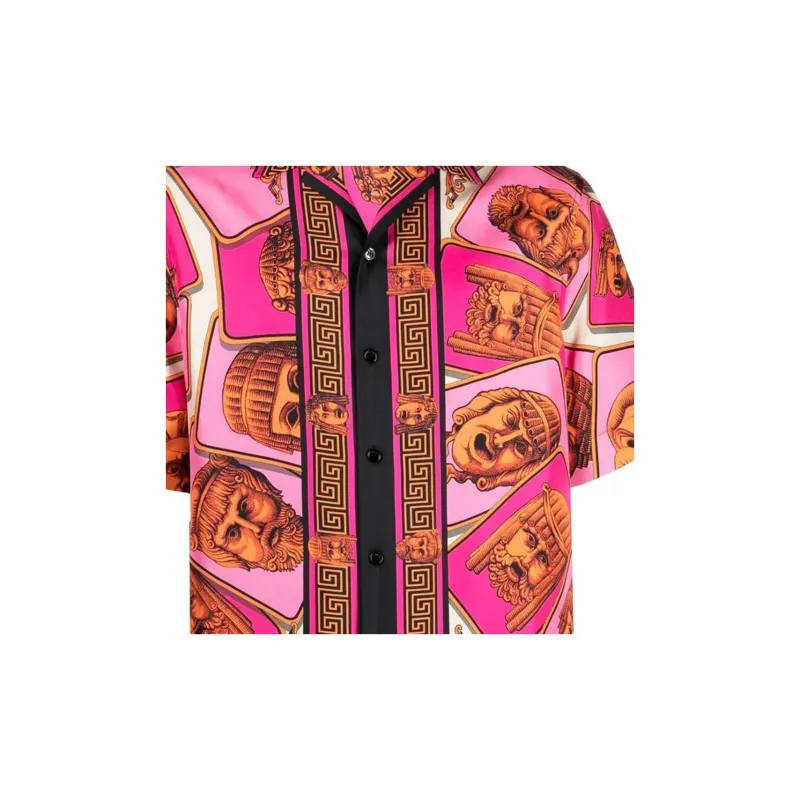 VERSACE Shirts Men Rose Red-3
