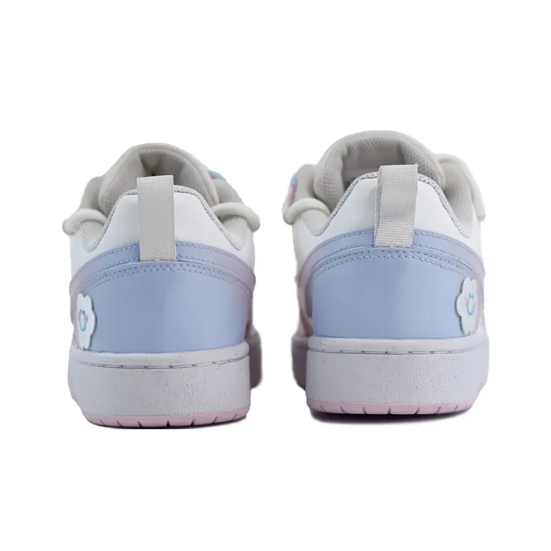 Nike Court Borough Low Dream Blue Sakura Anti-Slip Wear-Resistant Low-Top Kids' Skateboarding Shoes Pink Blue Teenagers-3