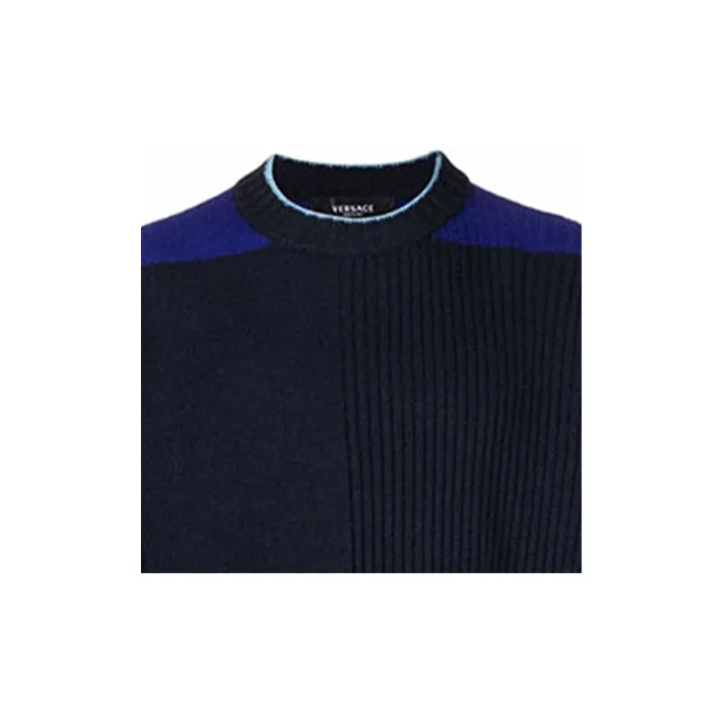 VERSACE Cashmere Sweaters Men Blue-4