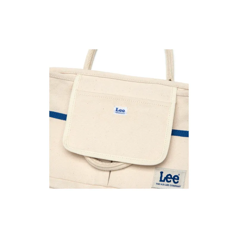 Lee Cotton Fabric One Shoulder Handbag Regular Unisex Ivory-2