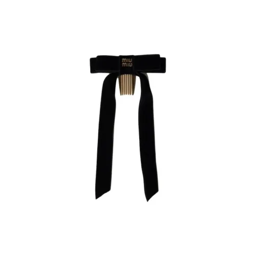 MIU MIU Velvet, Metal, Polyamide Rayon Hair Clips Women's Black