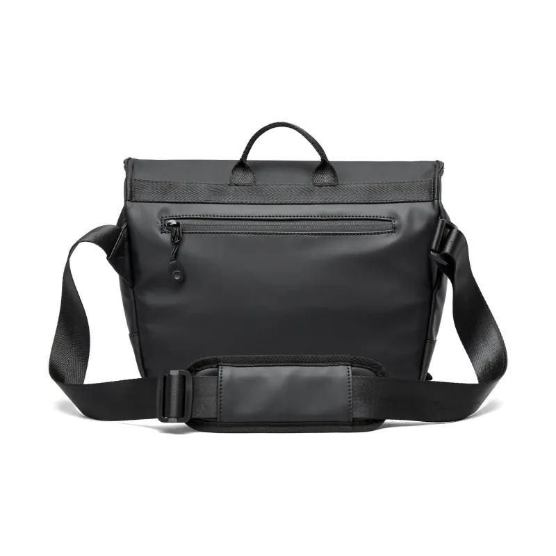 MOYYI PVC Messenger Bag Crossbody Bags Men's Black-3