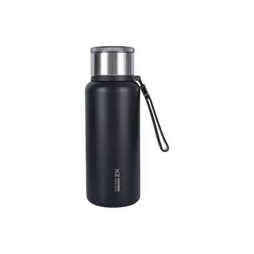 Yalu Fashion Portable Drawstring Outdoor Sports Tea Infuser Bubble Tea Cup Insulated Cup Black 800ml