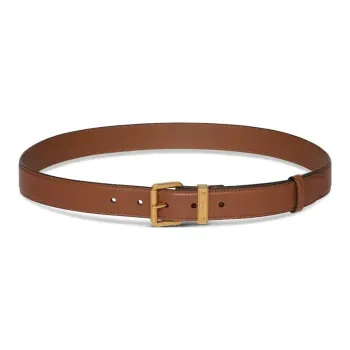 GUCCI Leather Belts Women's Brown Width 3CM