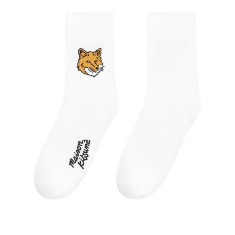 Maison Kitsune Mid Calf Socks Men's White-0
