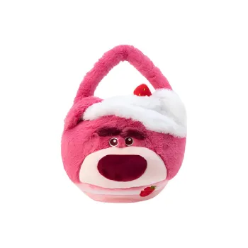 Disney Strawberry Bear Series Plush Handbag Regular Unisex Pink