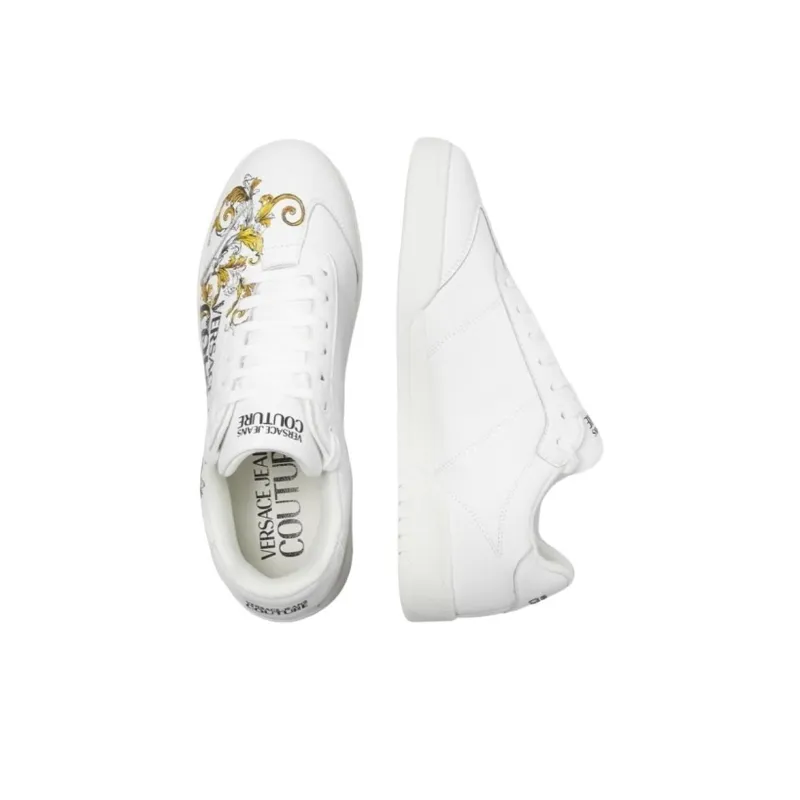 VERSACE JEANS COUTURE Brooklyn Low Top Skateboard Shoes Men's White-3