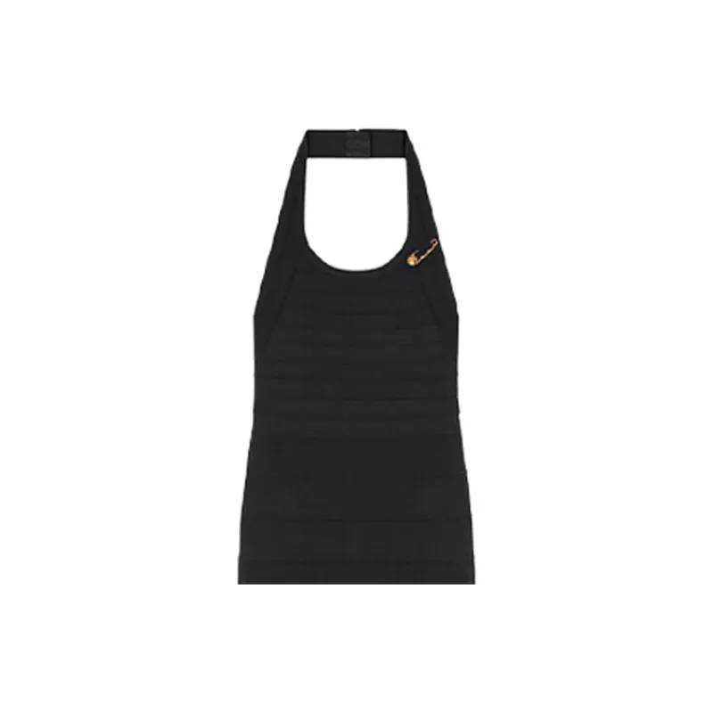 VERSACE Sleeveless Dresses Women's Black-4