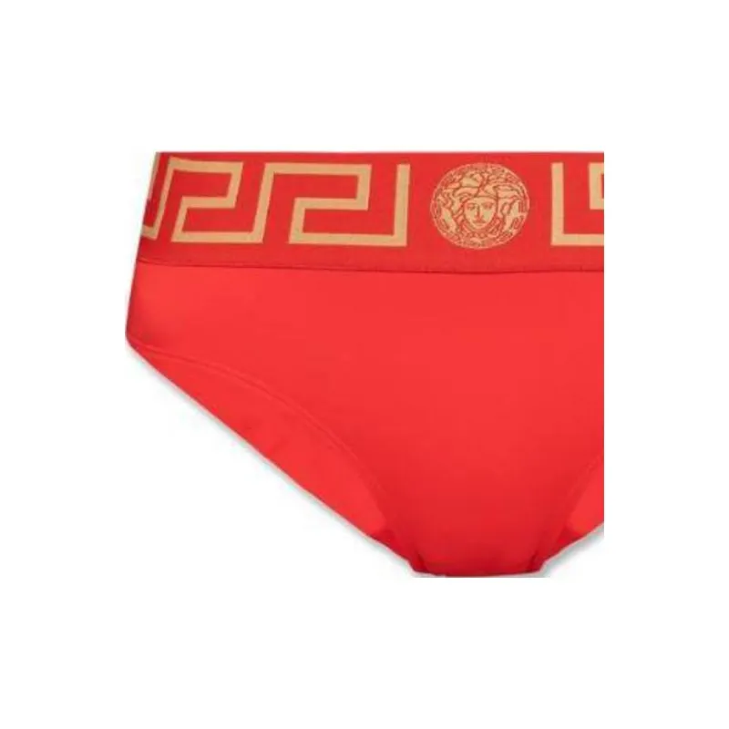 VERSACE Greca Printed Waistband Bikini Bottoms-1