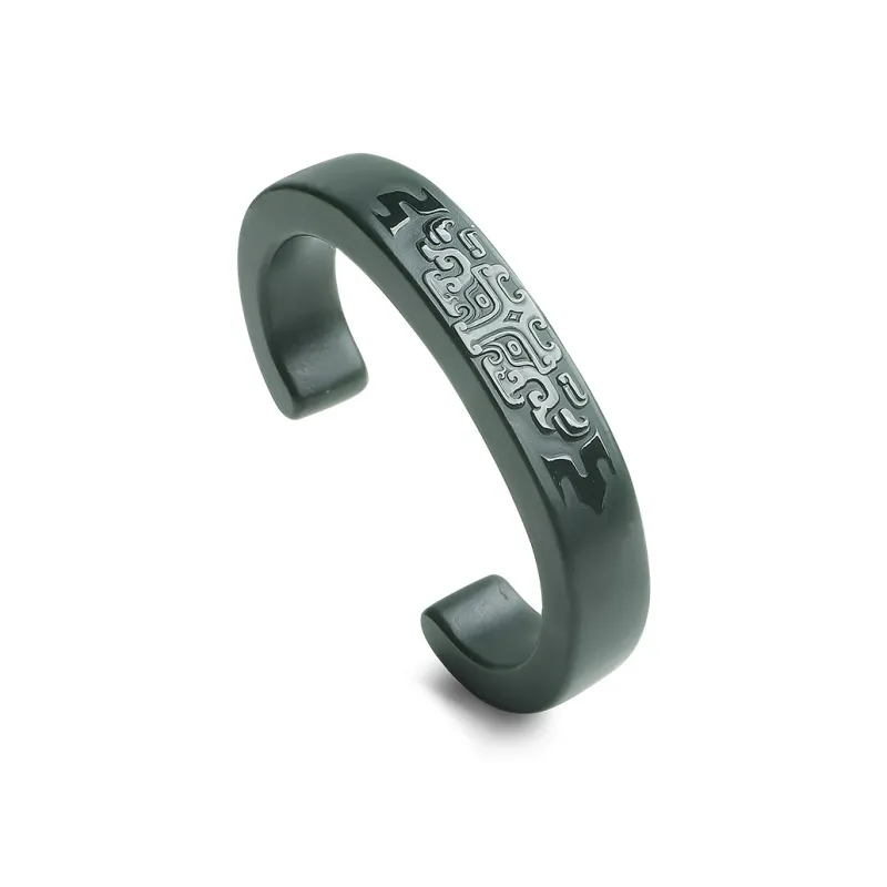 YINXIANGMOU Hetian Jade Bangles Green Jade Men's-0