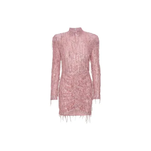 Rotate Sequin Embellished Fringed Mini Dress