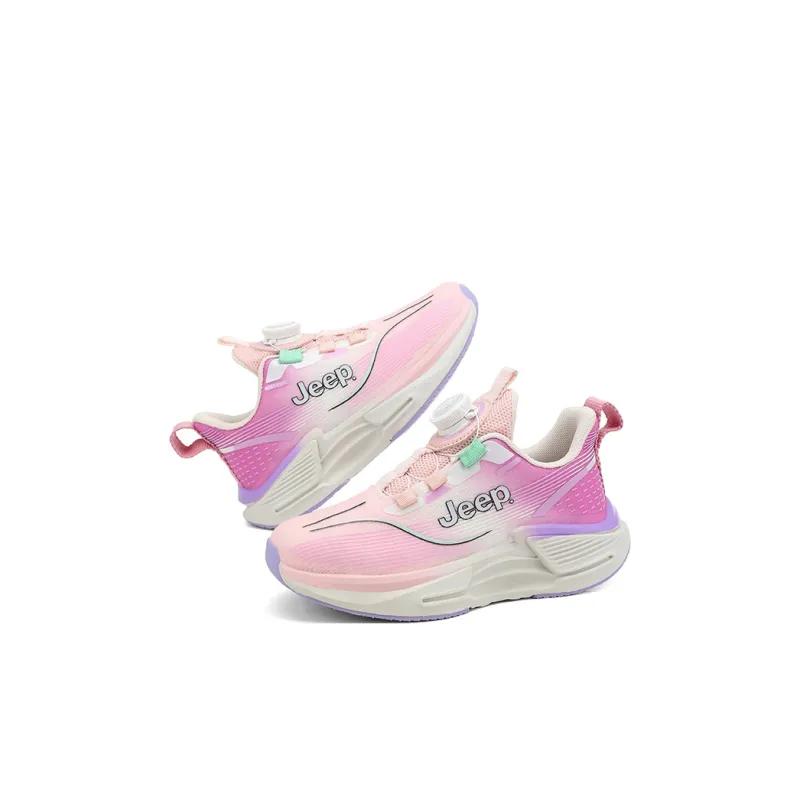 Jeep Wear-Resistant Slip-Resistant Breathable Cushioning Kids' Running Shoes Beige Pink Purple Kids'-6
