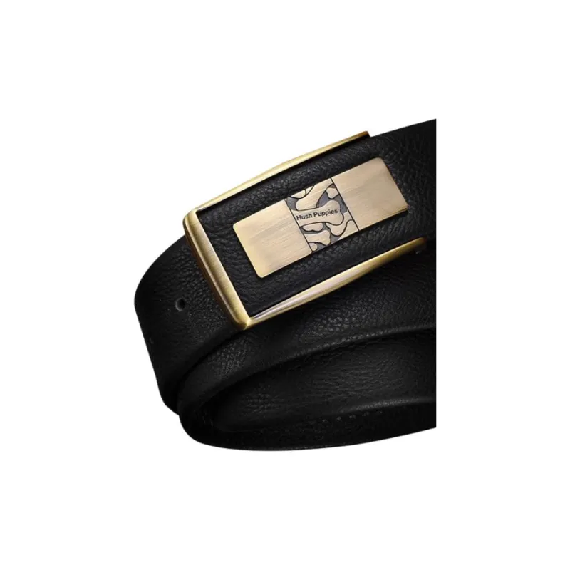 Hush Puppies Cow Leather Belts Men's Black Width  3.8CM-1
