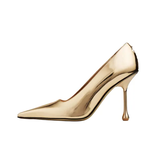 Jimmy Choo Ixia Slim Heel High Heels 9.5cm Women's Gold