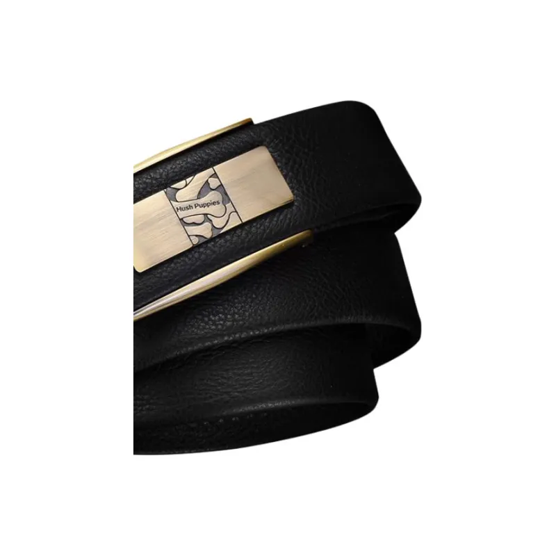 Hush Puppies Cow Leather Belts Men's Black Width  3.8CM-2