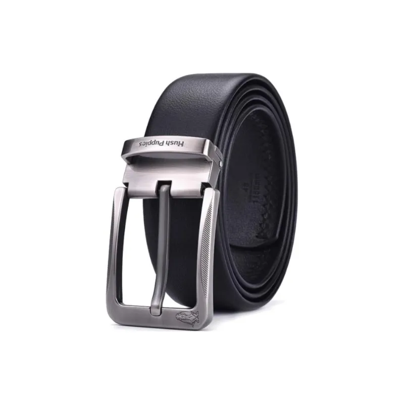 Hush Puppies Cow Leather Belts Men's Black Width 3.8CM-1
