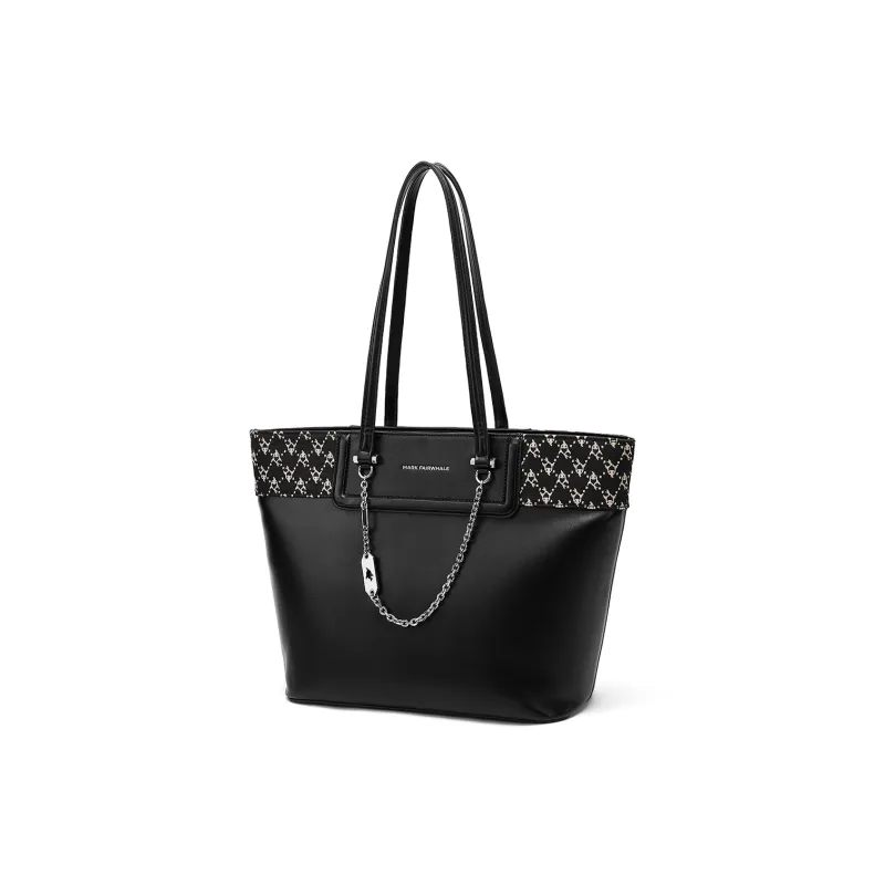 FAIRWHALE PU Tote Bag Shoulder Bag Women's Black-1