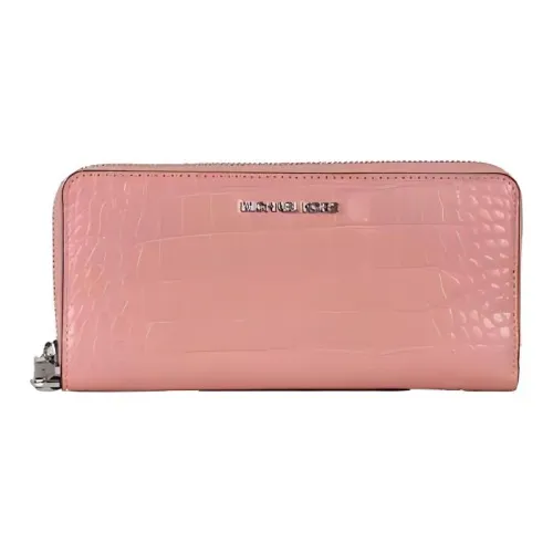 MICHAEL KORS Jet Set Leather Wallet Large Size Women's Embossed Lilac