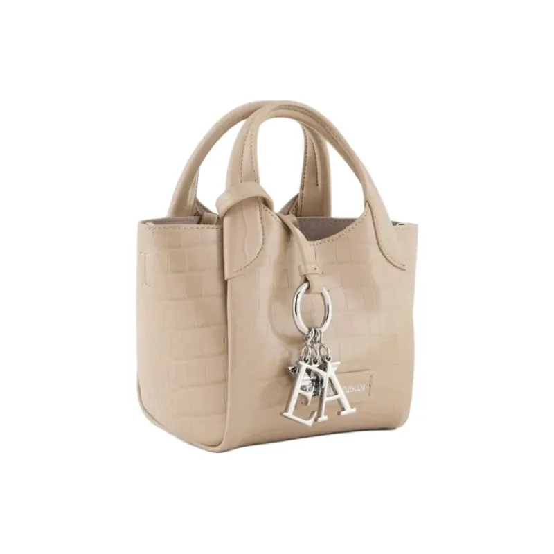 EMPORIO ARMANI Polyester Tote Bag, Shopping Bag, Crossbody Bag, Handbag Women's Beige-1