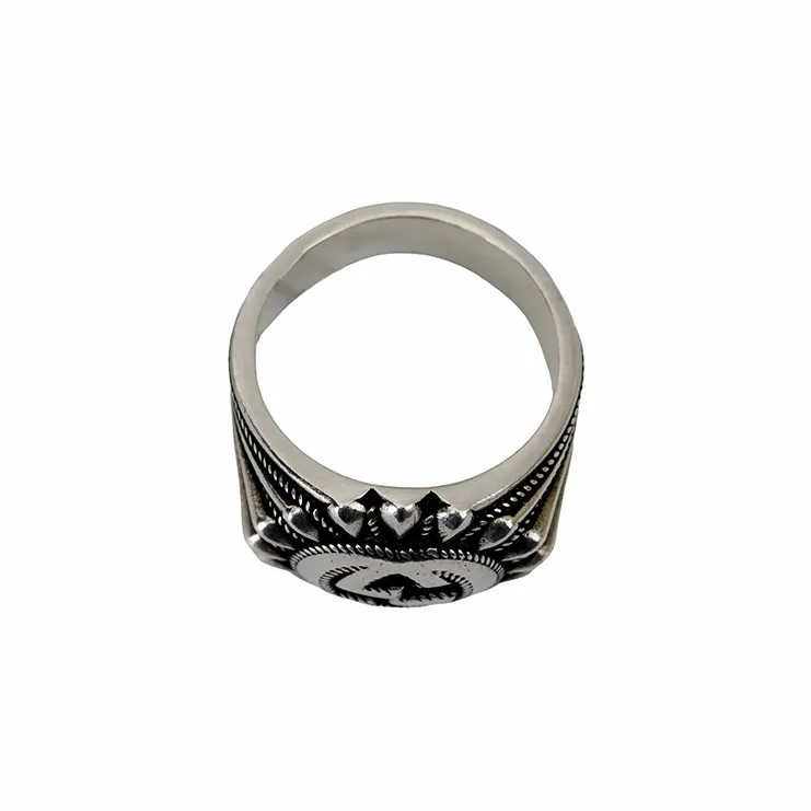 GUCCI Interlocking G Silver Signet Ring-2