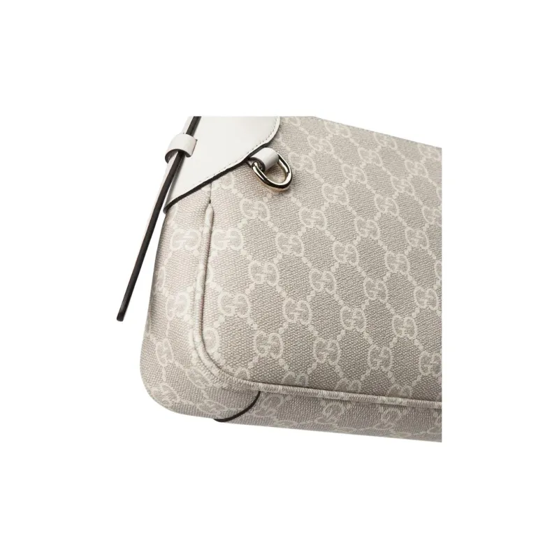 GUCCI GG Emblem Coated Canvas Handbag, Shoulder Bag Trumpets Women's Ecru-7