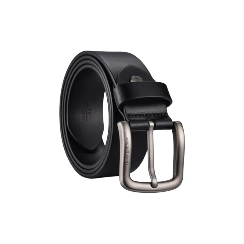 Hush Puppies Top Grain Cow Leather, Cow Leather Belts Men's Black 3.7CM-1