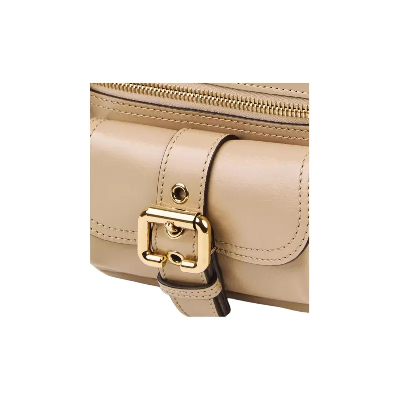 Chloe Cow Leather One Shoulder Handbags Small Size Women's Brown-4