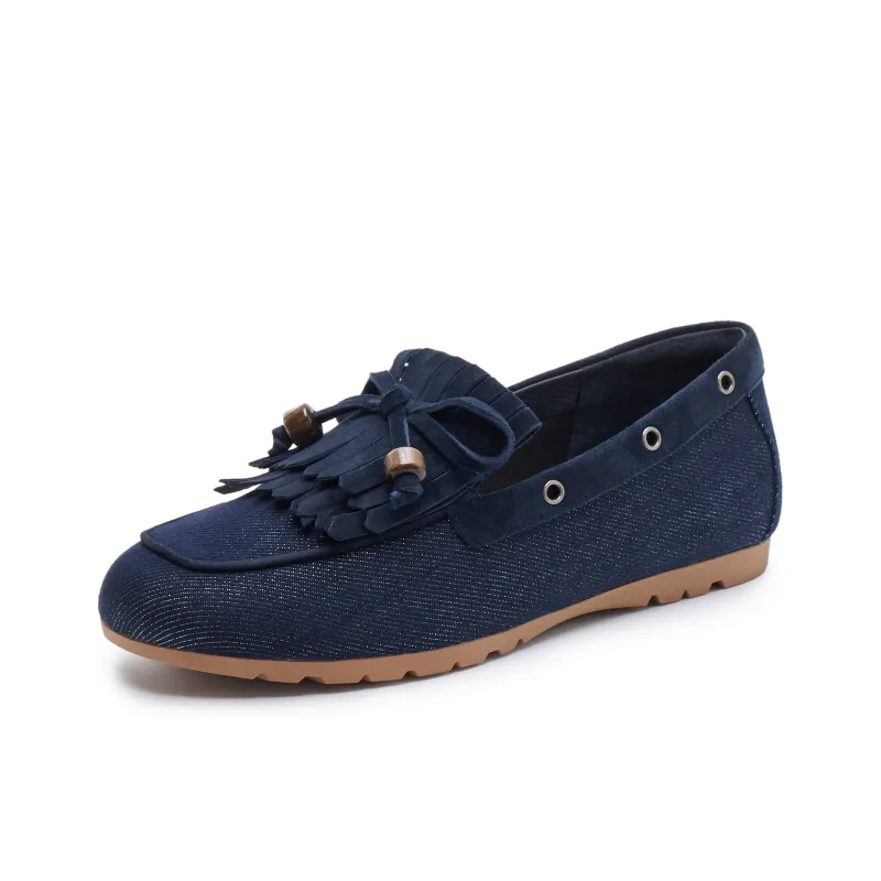 Joypeace Serpent Auspicious Collection Lazy Holiday Loafers Women's Apricot-1