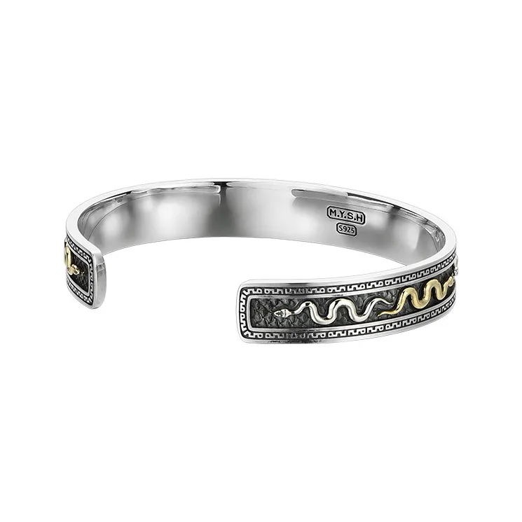 MYSH 925 Sterling Silver Bangles Men's-1