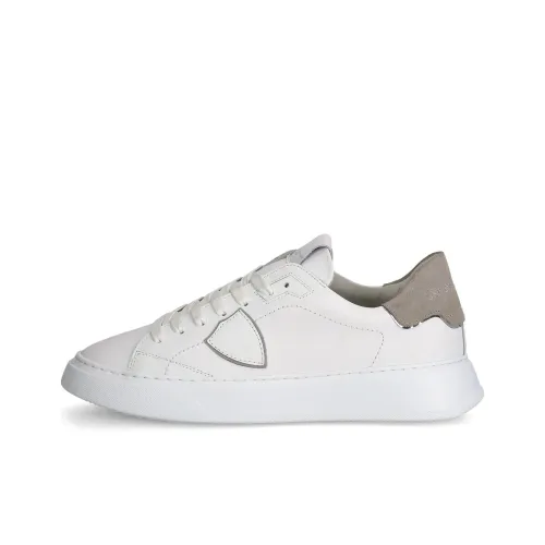 PHILIPPE MODEL Temple Low Top Skateboard Shoes Men's White Gray