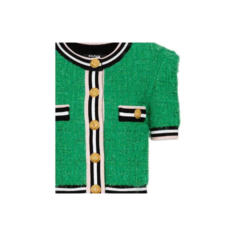 BALMAIN Tweed Knit Cardigan-5