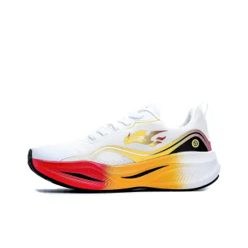 POLUDIYIPI Yipao Breathable Impact-Resistant Low-Top Popcorn Sprint Training Running Shoes Unisex Wheel Of Fire White