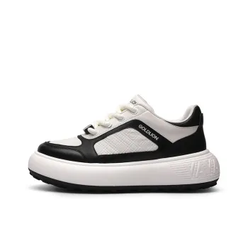 GOLDLION Slip Resistant Low Top Skateboard Shoes Men's White/Black