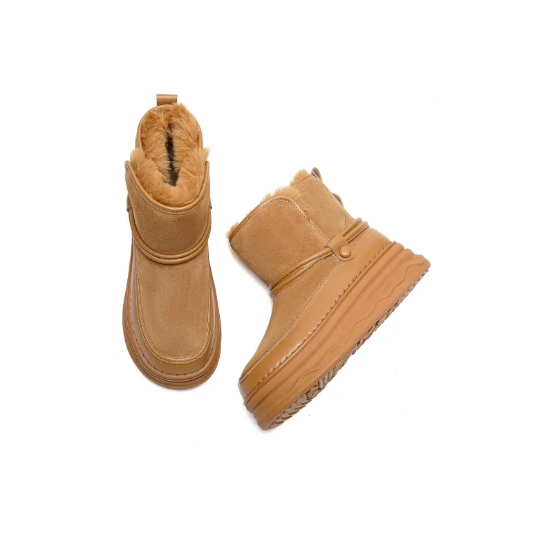 EBLAN Short Snow Boots Women's Camel-2