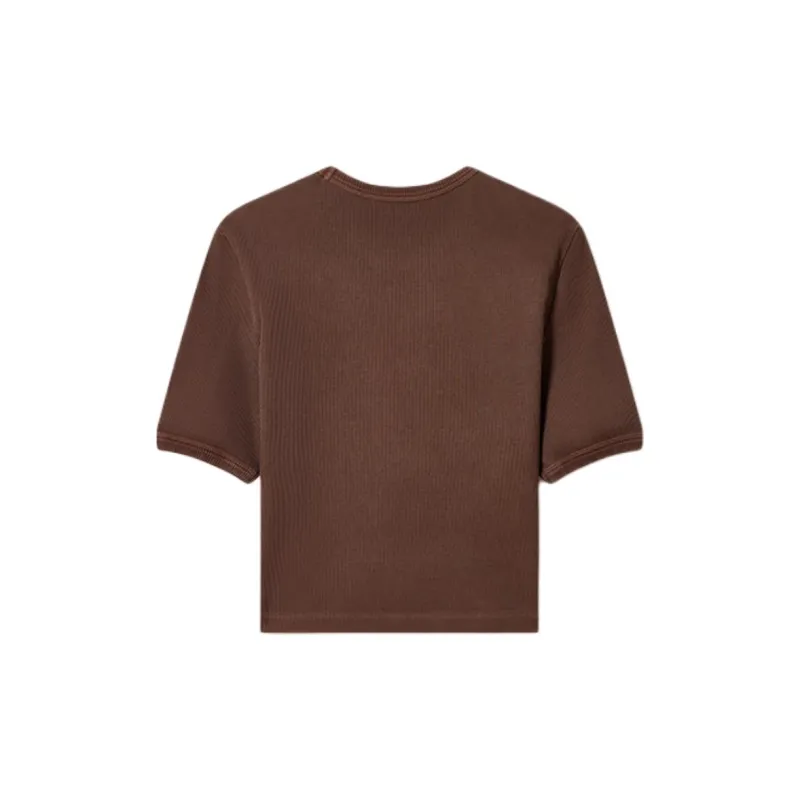 MIU MIU SS25 Crop Tops Women's Cocoa Brown-1